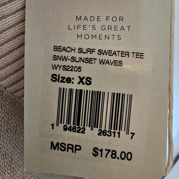 FAHERTY NEW Surfer 100% Organic Cotton Sweater Tee, Women's XS - Picture 8 of 10